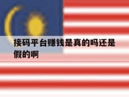 接码平台赚钱是真的吗还是假的啊