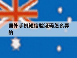 国外手机短信验证码怎么弄的