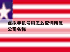 虚拟手机号码怎么查询所属公司名称