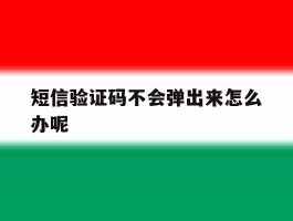 短信验证码不会弹出来怎么办呢