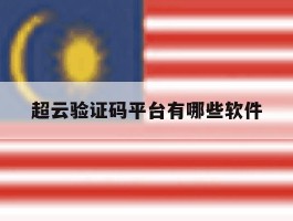 超云验证码平台有哪些软件