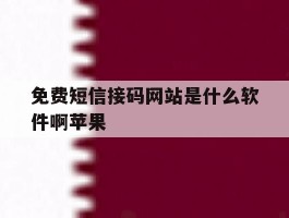 免费短信接码网站是什么软件啊苹果