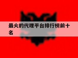 最火的代理平台排行榜前十名