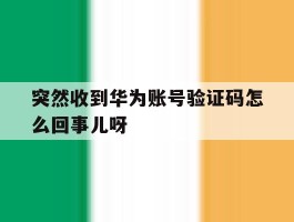 关于突然收到华为账号验证码怎么回事儿呀的信息