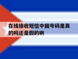 在线接收短信中国号码是真的吗还是假的啊