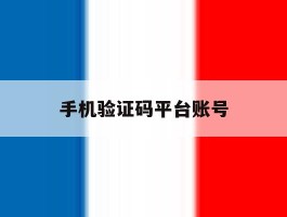 手机验证码平台账号