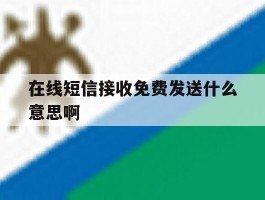 在线短信接收免费发送什么意思啊