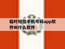 临时短信手机号码app软件叫什么软件的简单介绍