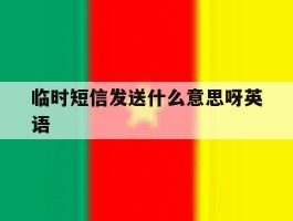 临时短信发送什么意思呀英语