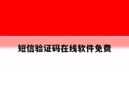 短信验证码在线软件免费