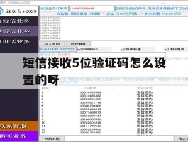 短信接收5位验证码怎么设置的呀