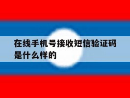 在线手机号接收短信验证码是什么样的