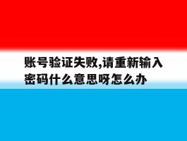 账号验证失败,请重新输入密码什么意思呀怎么办的简单介绍