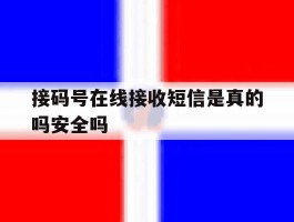 接码号在线接收短信是真的吗安全吗