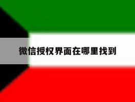 微信授权界面在哪里找到