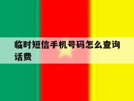 临时短信手机号码怎么查询话费