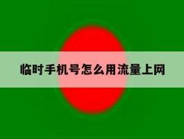 临时手机号怎么用流量上网