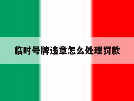 临时号牌违章怎么处理罚款