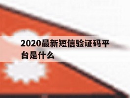 2020最新短信验证码平台是什么