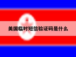 美国临时短信验证码是什么