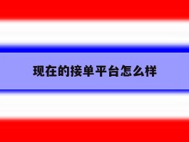 现在的接单平台怎么样