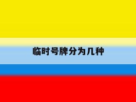 临时号牌分为几种