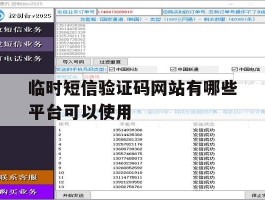 临时短信验证码网站有哪些平台可以使用