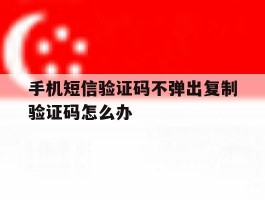 手机短信验证码不弹出复制验证码怎么办