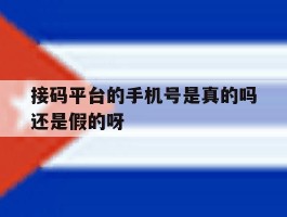 关于接码平台的手机号是真的吗还是假的呀的信息