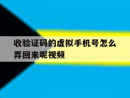 收验证码的虚拟手机号怎么弄回来呢视频