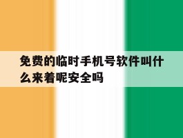 包含免费的临时手机号软件叫什么来着呢安全吗的词条