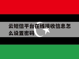 云短信平台在线接收信息怎么设置密码
