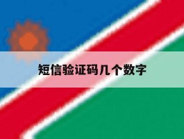 短信验证码几个数字