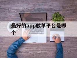 最好的app放单平台是哪个