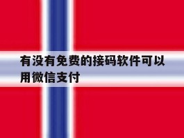 有没有免费的接码软件可以用微信支付