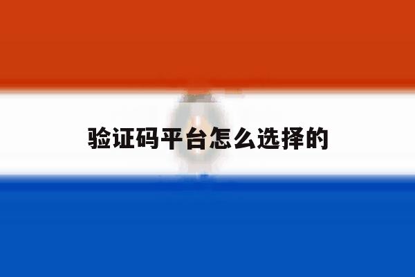验证码平台怎么选择的 验证码平台怎么选择的