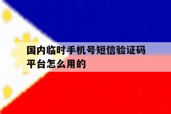 国内临时手机号短信验证码平台怎么用的 国内临时手机号短信验证码平台怎么用的