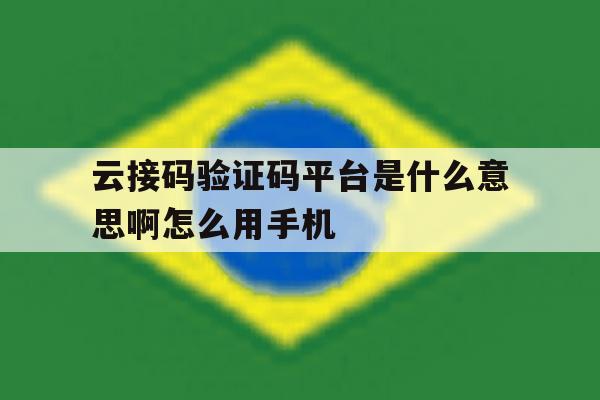 云接码验证码平台是什么意思啊怎么用手机 云接码验证码平台是什么意思啊怎么用手机