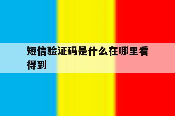 短信验证码是什么在哪里看得到 短信验证码是什么在哪里看得到