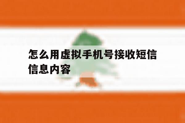 怎么用虚拟手机号接收短信信息内容 怎么用虚拟手机号接收短信信息内容