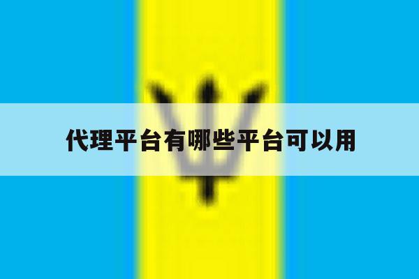 代理平台有哪些平台可以用 代理平台有哪些平台可以用