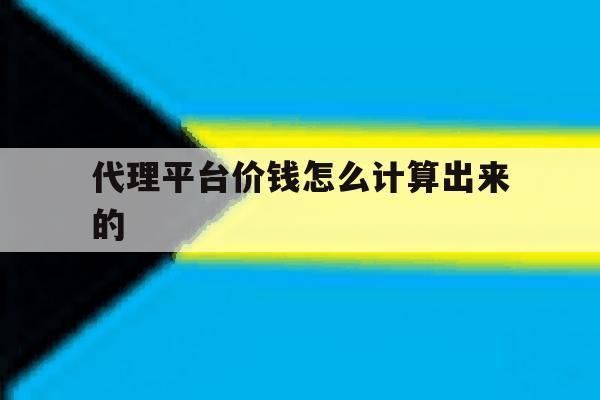 代理平台价钱怎么计算出来的 代理平台价钱怎么计算出来的