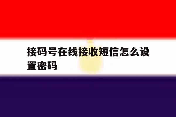 接码号在线接收短信怎么设置密码 接码号在线接收短信怎么设置密码