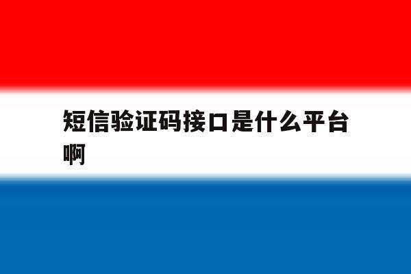 短信验证码接口是什么平台啊 短信验证码接口是什么平台啊
