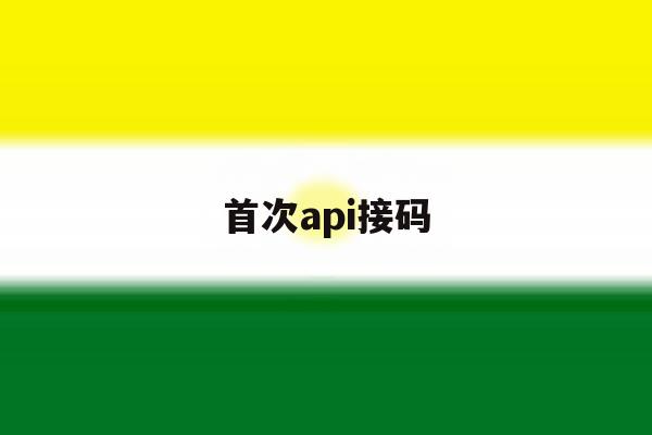 首次api接码 首次api接码