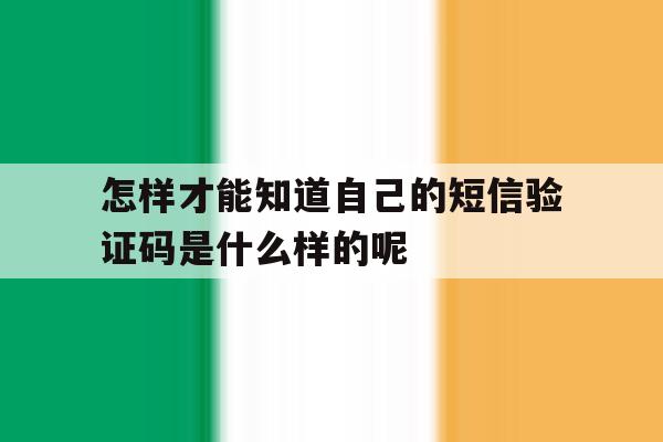 关于怎样才能知道自己的短信验证码是什么样的呢的信息 关于怎样才能知道自己的短信验证码是什么样的呢的信息