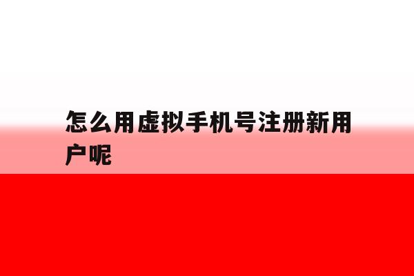怎么用虚拟手机号注册新用户呢 怎么用虚拟手机号注册新用户呢