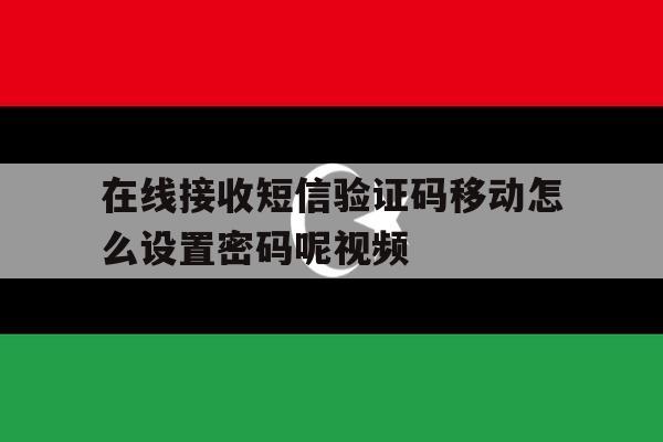 在线接收短信验证码移动怎么设置密码呢视频 在线接收短信验证码移动怎么设置密码呢视频