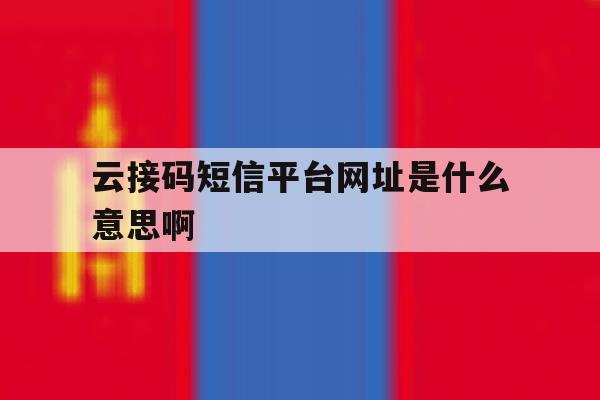 云接码短信平台网址是什么意思啊 云接码短信平台网址是什么意思啊