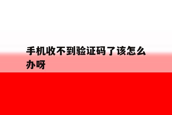 手机收不到验证码了该怎么办呀 手机收不到验证码了该怎么办呀